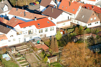 Bahnhofstr in Jockgrim im Bundesland Rheinland-Pfalz, Deutschland vom Flugzeug aus