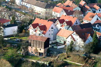 Drohnenaufname von Bahnhofstr in Jockgrim im Bundesland Rheinland-Pfalz, Deutschland
