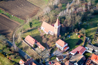 Protestantische Kirche von Minfeld im Bundesland Rheinland-Pfalz, Deutschland