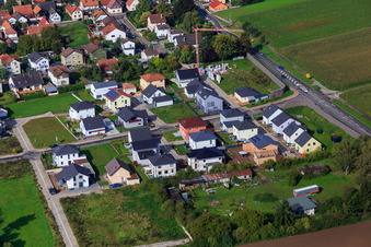 Luftbild von Neubaugebiet im Holderbusch aus Osten in Minfeld im Bundesland Rheinland-Pfalz, Deutschland