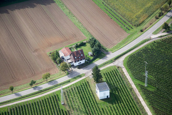 Luftbild von Waldstraße im Ortsteil Heuchelheim in Heuchelheim-Klingen im Bundesland Rheinland-Pfalz, Deutschland