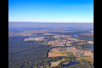 Stadtübersicht aus Süden in Germersheim im Bundesland Rheinland-Pfalz, Deutschland