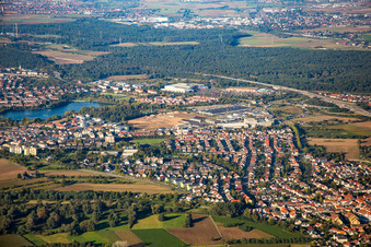 Luftbild von Brühl, Gewerbegebiet Schütte-Lanz-Park im Bundesland Baden-Württemberg, Deutschland