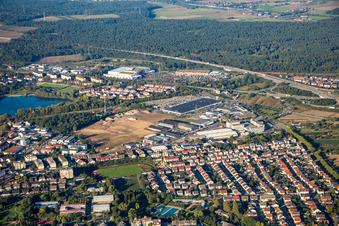 Brühl, Gewerbegebiet Schütte-Lanz-Park im Bundesland Baden-Württemberg, Deutschland von oben
