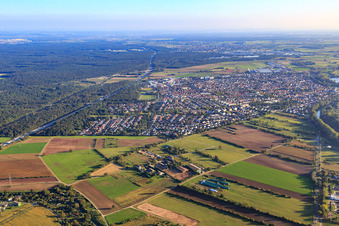 Ortsansicht aus Norden in Ketsch im Bundesland Baden-Württemberg, Deutschland