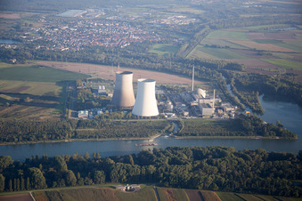 Luftaufnahme von Philippsburg im Bundesland Baden-Württemberg, Deutschland