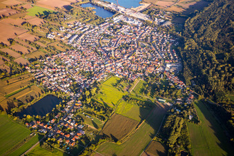 Luftbild von Rheinsheim von Nordwesten in Philippsburg im Bundesland Baden-Württemberg, Deutschland
