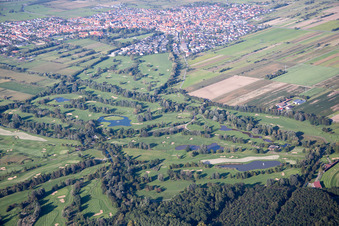 Luftaufnahme von Golfclub am Lußhardtsee im Ortsteil Rot in St. Leon-Rot im Bundesland Baden-Württemberg, Deutschland