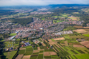 Wiesloch von Süden im Bundesland Baden-Württemberg, Deutschland