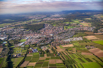 Wiesloch aus Süden im Bundesland Baden-Württemberg, Deutschland