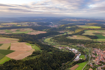 Reicholzheim, Taubermündung S von Wertheim im Bundesland Baden-Württemberg, Deutschland