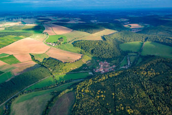 Luftbild von Kloster Bronnbach in Wertheim im Bundesland Baden-Württemberg, Deutschland