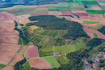 Luftaufnahme von Ortsteil Dertingen in Wertheim im Bundesland Baden-Württemberg, Deutschland