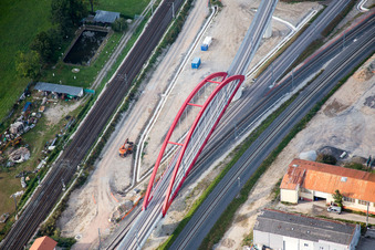 Drohnenbild von Vendenheim im Bundesland Bas-Rhin, Frankreich