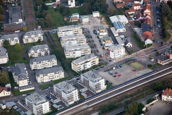 Bischwiller im Bundesland Bas-Rhin, Frankreich von der Drohne aus gesehen