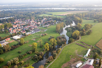 Fort-Louis im Bundesland Bas-Rhin, Frankreich aus der Vogelperspektive