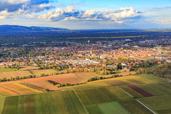 Stadtansicht von Süden in Landau in der Pfalz im Bundesland Rheinland-Pfalz, Deutschland