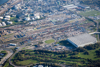 BASF von Norden in Ludwigshafen am Rhein im Bundesland Rheinland-Pfalz, Deutschland von oben