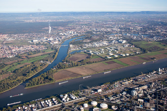 Bonadieshafen, Friesenheimer Insel im Ortsteil Neckarstadt-West in Mannheim im Bundesland Baden-Württemberg, Deutschland