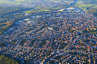 Innenstadtansicht von Süden in Lorsch im Bundesland Hessen, Deutschland