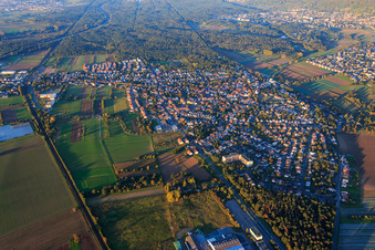 Ortsansicht aus Süden in Bickenbach im Bundesland Hessen, Deutschland