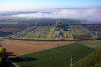 Amprion Umspannwerk im Ortsteil Rosengarten in Lampertheim im Bundesland Hessen, Deutschland