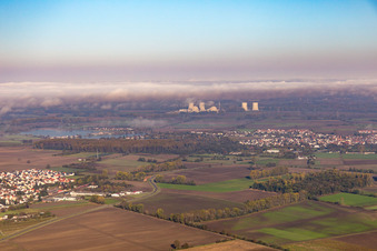 Biblis von Südosten im Bundesland Hessen, Deutschland