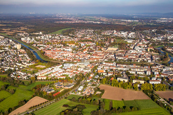 Luftbild von Rastatt von Südwesten im Bundesland Baden-Württemberg, Deutschland