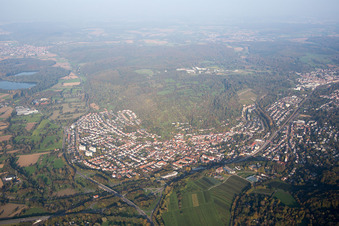 Luftbild von Ortsteil Grötzingen in Karlsruhe im Bundesland Baden-Württemberg, Deutschland