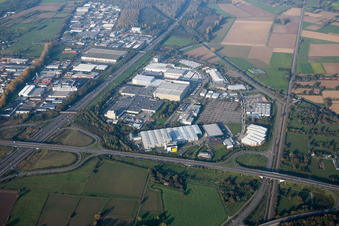 Ortsteil Durlach in Karlsruhe im Bundesland Baden-Württemberg, Deutschland von oben gesehen