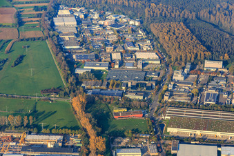 Industriegebiet Greschbachstr / An d. Roßweid im Ortsteil Grötzingen in Karlsruhe im Bundesland Baden-Württemberg, Deutschland