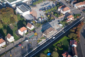 Soultz-sous-Forêts im Bundesland Bas-Rhin, Frankreich von oben gesehen