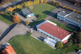 Hohwiller im Bundesland Bas-Rhin, Frankreich von oben gesehen