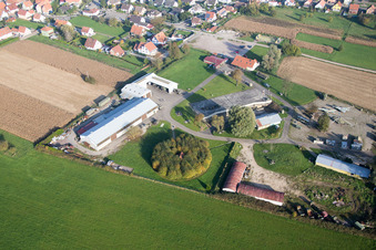 Rittershoffen im Bundesland Bas-Rhin, Frankreich vom Flugzeug aus