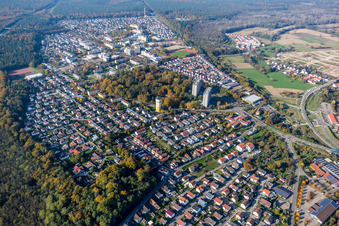 Siedlungsgebiet im Ortsteil Dorschberg in Wörth am Rhein im Bundesland Rheinland-Pfalz, Deutschland