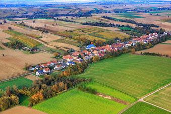 Luftbild von Straßendorf von Südwesten in Vollmersweiler im Bundesland Rheinland-Pfalz, Deutschland