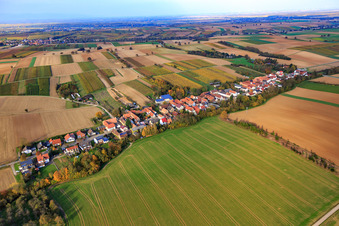 Straßendorf von Südwesten in Vollmersweiler im Bundesland Rheinland-Pfalz, Deutschland von oben