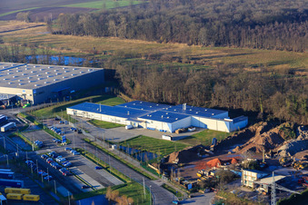 Gewerbegebiet Horst, Alfa Aesar GmbH im Ortsteil Minderslachen in Kandel im Bundesland Rheinland-Pfalz, Deutschland von oben