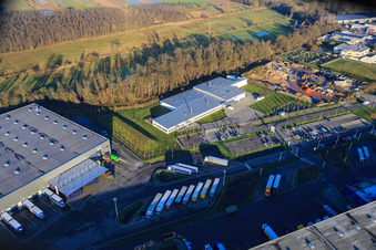 Gewerbegebiet Horst, Alfa Aesar GmbH im Ortsteil Minderslachen in Kandel im Bundesland Rheinland-Pfalz, Deutschland von oben
