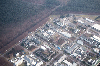 Leopoldshafen, KIK Campus Nord in Eggenstein-Leopoldshafen im Bundesland Baden-Württemberg, Deutschland aus der Drohnenperspektive