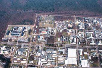 Leopoldshafen, KIK Campus Nord in Eggenstein-Leopoldshafen im Bundesland Baden-Württemberg, Deutschland aus der Luft