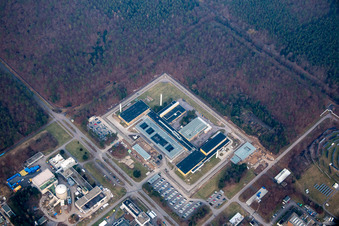 Leopoldshafen, KIK Campus Nord in Eggenstein-Leopoldshafen im Bundesland Baden-Württemberg, Deutschland aus der Luft betrachtet