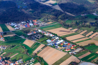 Luftbild von Gewerbegebiet AM Pfaffensee mit Kirchner Garten- und Landschaftsbau GmbH und GS Elektrotechnik GmbH in Harthausen im Bundesland Rheinland-Pfalz, Deutschland