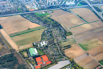 Kleingartenanlage am Woogbach mit Schützengesellschaft Speyer 1529 e.V im Bundesland Rheinland-Pfalz, Deutschland