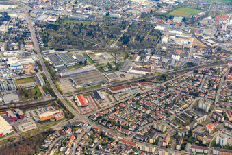 Industriegebiet Siemensstraße mit TE Connectivity Germany GmbH und VETEC Ventiltechnik GmbH in Speyer im Bundesland Rheinland-Pfalz, Deutschland