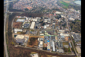 Industriegebiet an der Landwehrstraße mit IGATEC GmbH, Loeser GmbH - Niederberger Nibru und MANN+HUMMEL in Speyer im Bundesland Rheinland-Pfalz, Deutschland