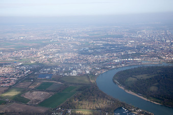 Luftbild von Ortsteil Süd in Ludwigshafen am Rhein im Bundesland Rheinland-Pfalz, Deutschland