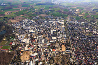 Industriegebiet Nord mit Picnic Fulfillment Center Viernheim und  Robert Wolk Metallbau GmbH im Bundesland Hessen, Deutschland