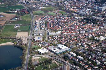 Luftbild von Ausbau der Ortsumgehung im Straßenverlauf Berliner Ring in Bensheim im Bundesland Hessen, Deutschland