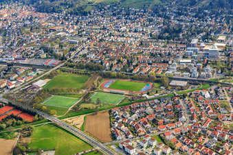 Weiherhausstadion mit Beachanlage TSV RW Auerbach in Bensheim im Bundesland Hessen, Deutschland